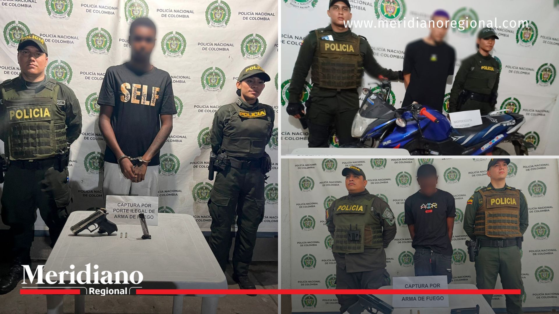 Cuatro capturados por porte ilegal de armas en el Cauca Capturados- delito- porte de armas- ilegal- controles- operativos- municipios- Policía Nacional- El Bordo- Santander de Quilichao- Puerto Tejada- Cauca- Colombia-