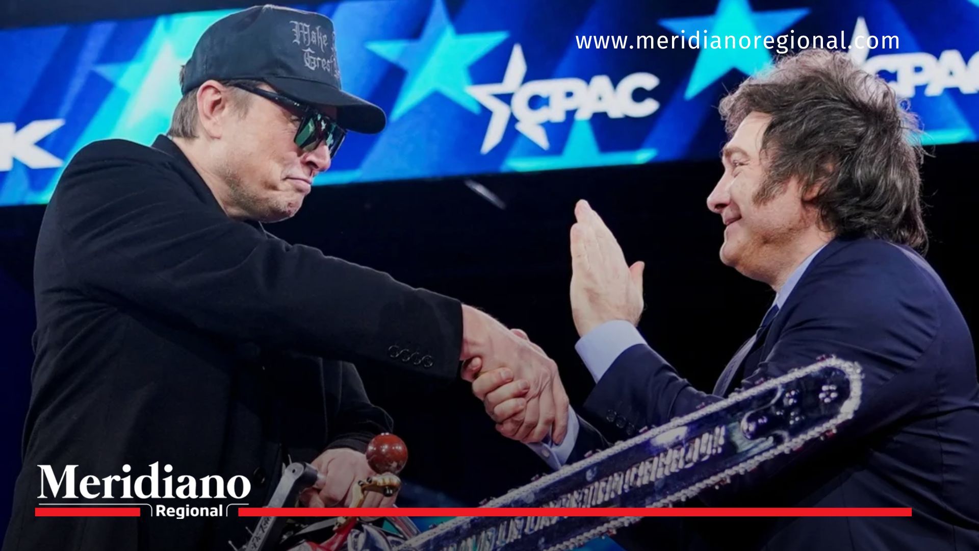 Milei regala su motosierra símbolo a Musk milei-motosierra-elon-musk-washington-cpac-argentina-recorte-gasto-publico-desregulacion-economia-fmi-banco-mundial-trump-