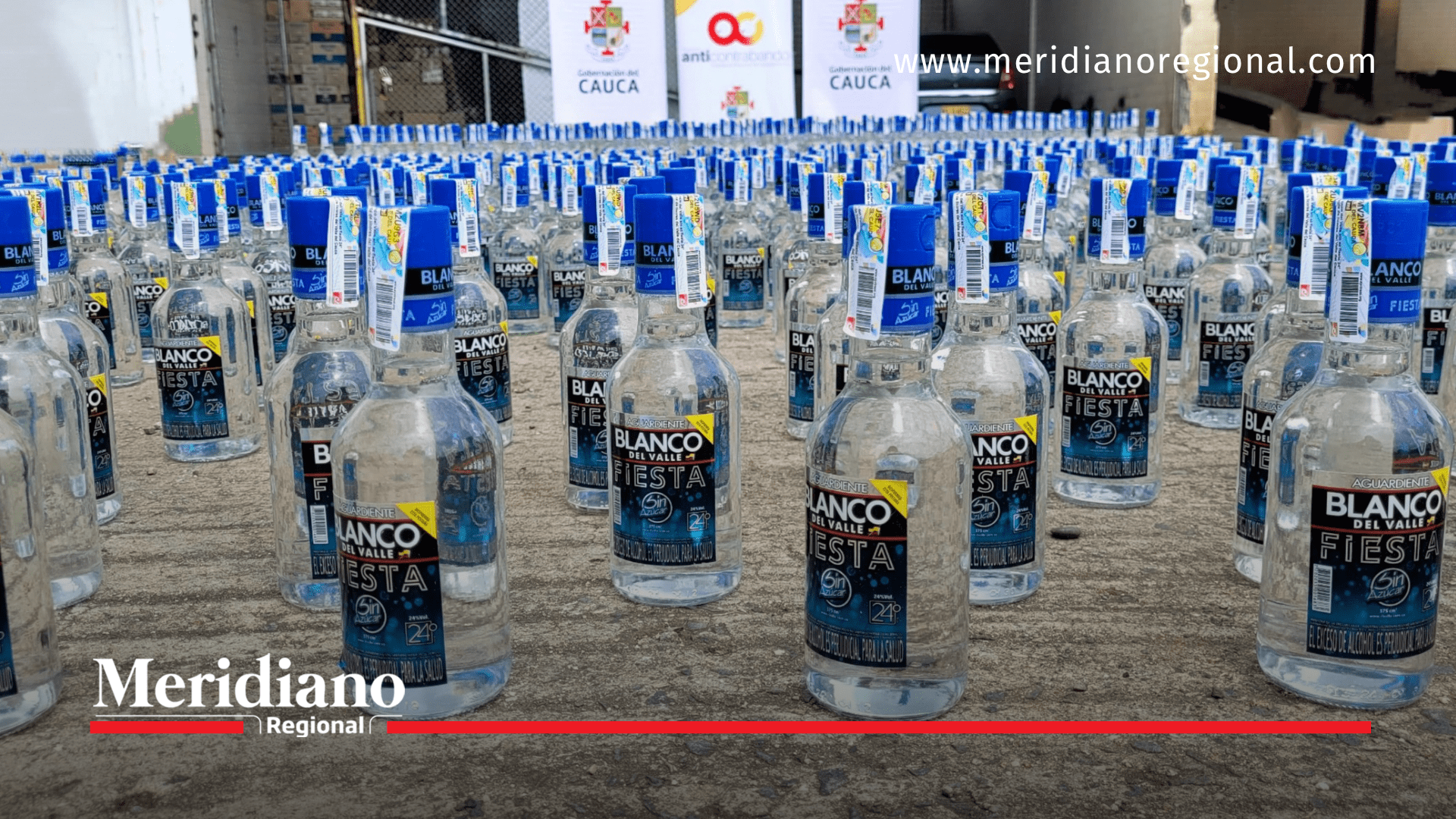 Incautan aguardiente adulterado en la vía Panamericana entre Popayán y Mojarras.