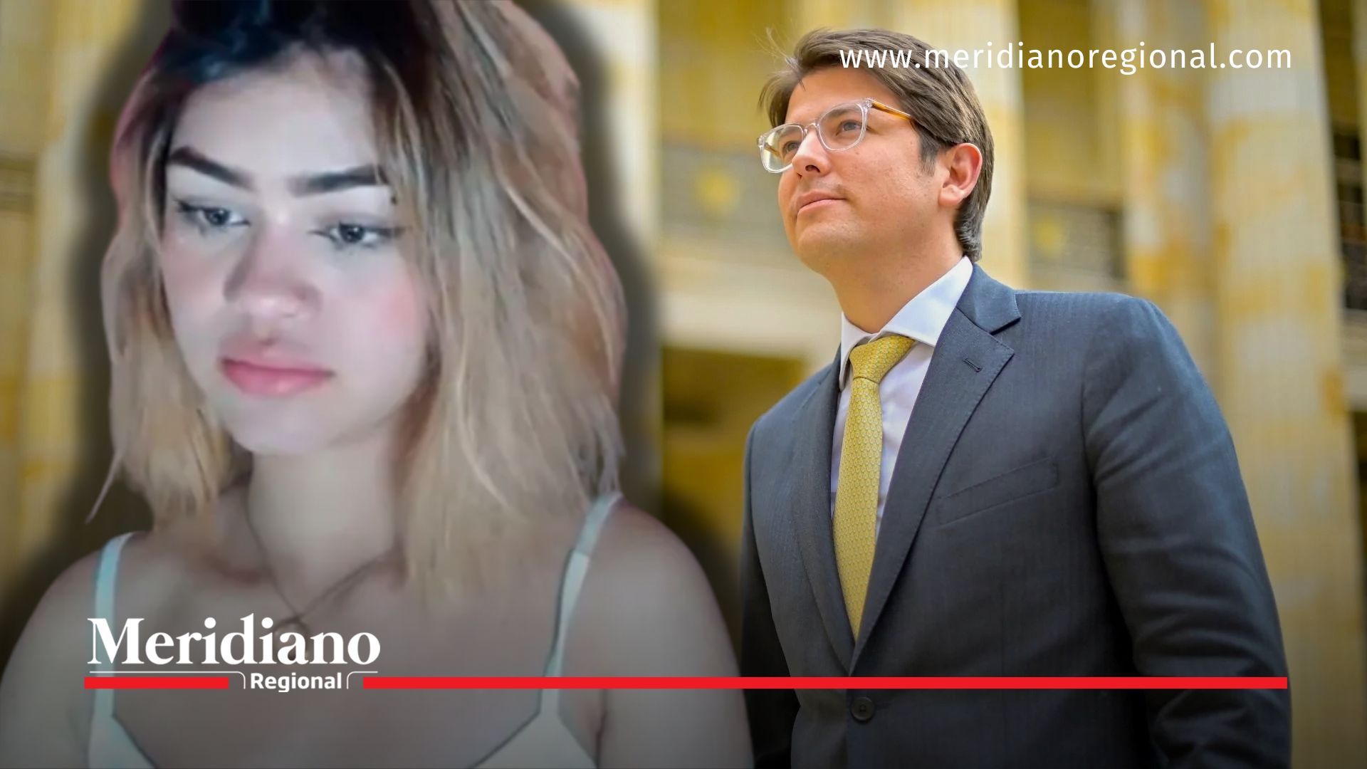Imagen difundida por la Policía Nacional que muestra, de manera conjunta, a alias Gabriela —quien confesó detalles sobre el atentado fallido— y al senador Miguel Uribe Turbay, víctima del ataque