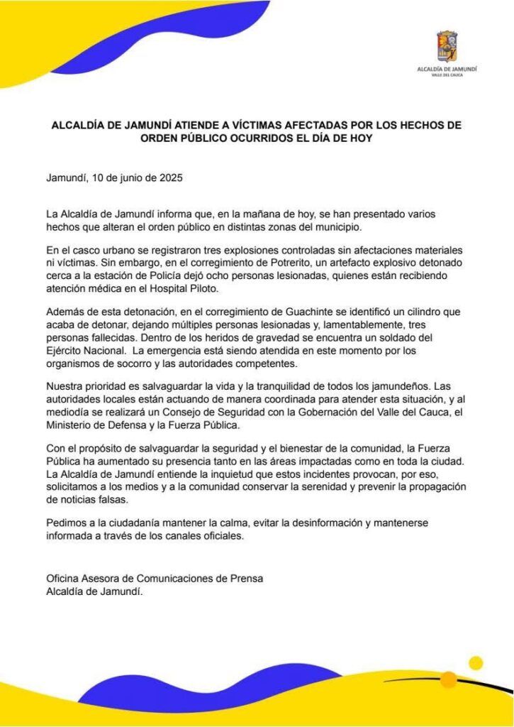 atentados-en-jamundí, explosiones-valle-del-cauca, disidencias-de-las-farc, policía-nacional, dilian-francisca-toro, seguridad-en-el-suroccidente, ataques-terroristas, vía-panamericana, plan-meteoro, consejo-de-seguridad
