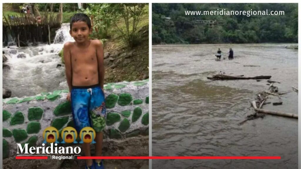 Víctima y lugar de la tragedia en el río Cauca - Meridiano Regional Foto del niño de 12 años fallecido junto a imagen del río Cauca, donde se realizó su búsqueda tras desaparecer en Cali.