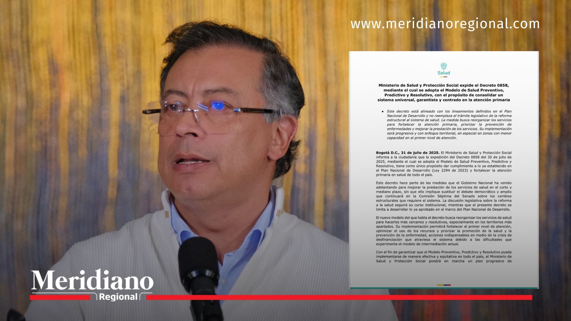 noticias colombia - decreto de salud - reforma a la salud 2025 - eps en crisis - modelo preventivo de salud - gustavo petro - armando benedetti