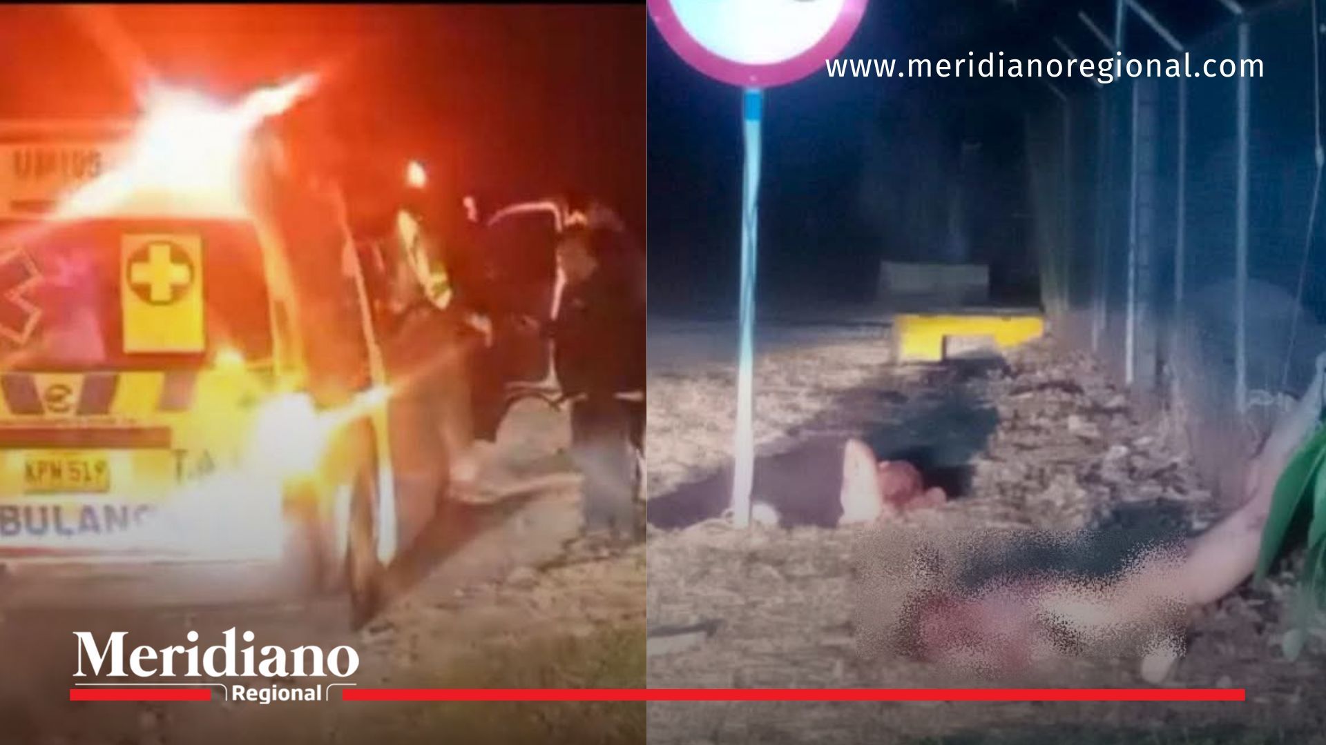 Ambulancia recoge a los hombres golpeados por habitantes del Cofre, quienes los amarraron tras acusarlos de robo.