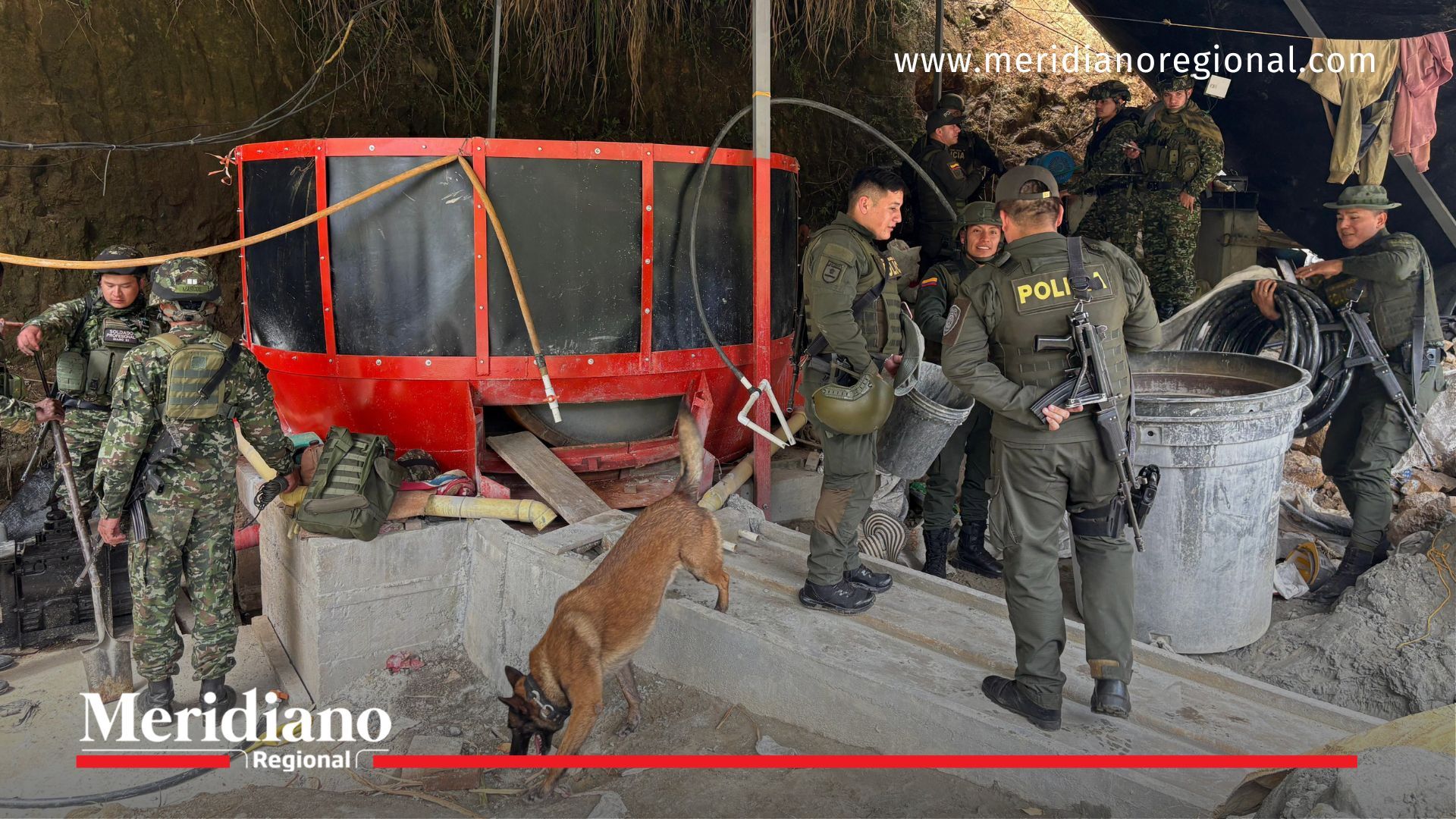 Autoridades inspeccionan y recogen elementos utilizados en minería ilegal en zona rural de Colón Génova, Nariño.