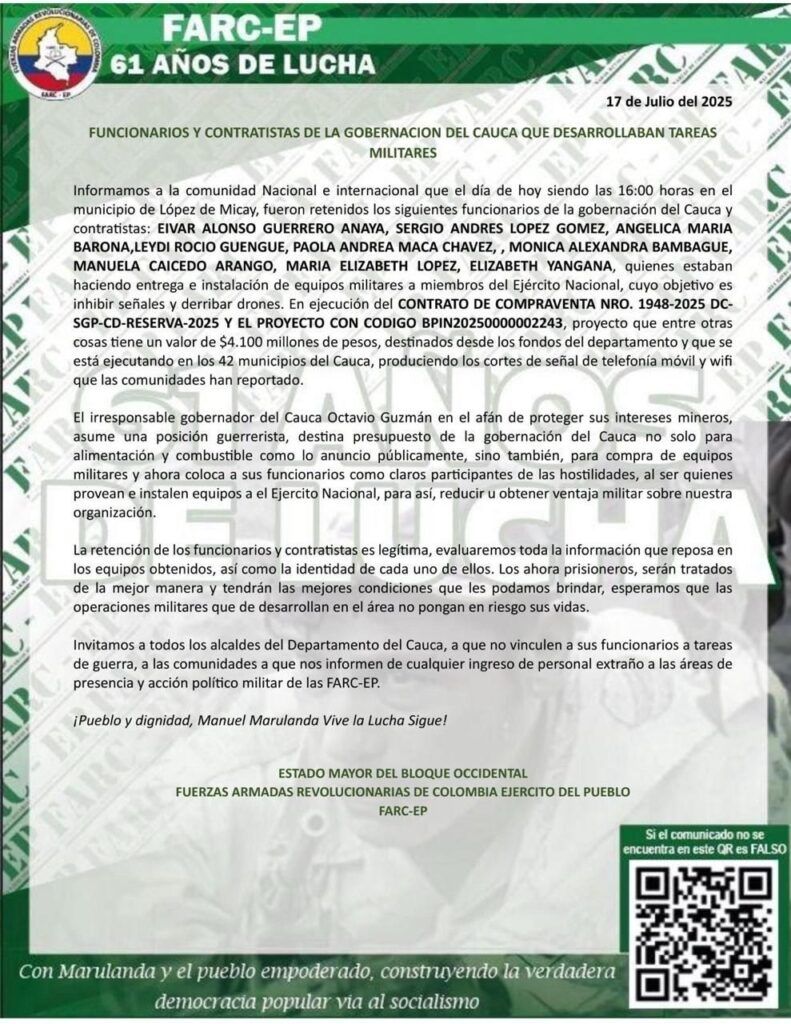 ecuestro-contratistas-lópez-de-micay-gobernación-del-cauca-liberenlosya