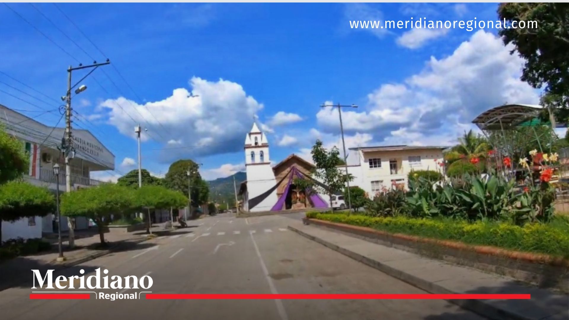 Vista del casco urbano de Obando, Valle del Cauca, municipio donde se realizó la incautación de 1.140 kilos de marihuana.