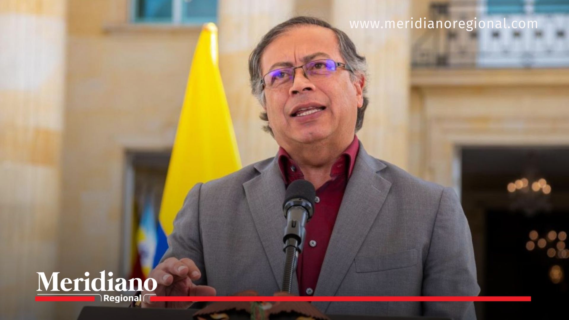 El presidente Gustavo Petro durante su pronunciamiento rechazando acusaciones en el caso Miguel Uribe.