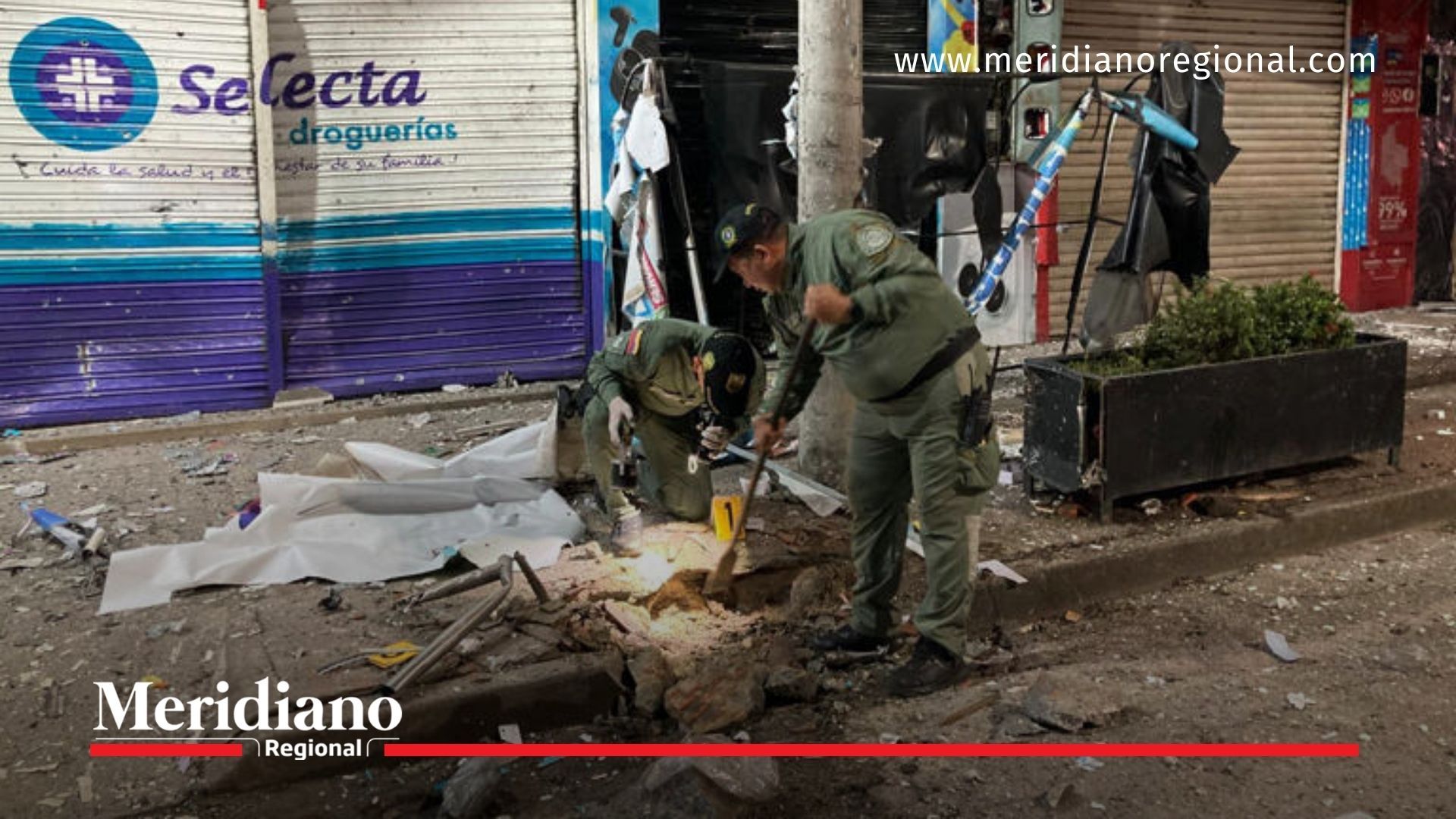 explosión en Florencia - policía inspecciona centro de Florencia - atentado en Caquetá