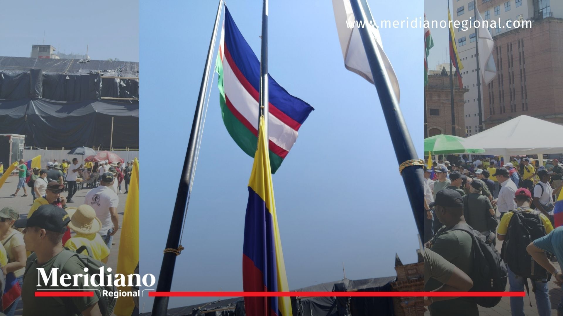 bandera a media asta en Cali - duelo en el Valle del Cauca - homenaje víctimas atentado Cali - Gobernación del Valle