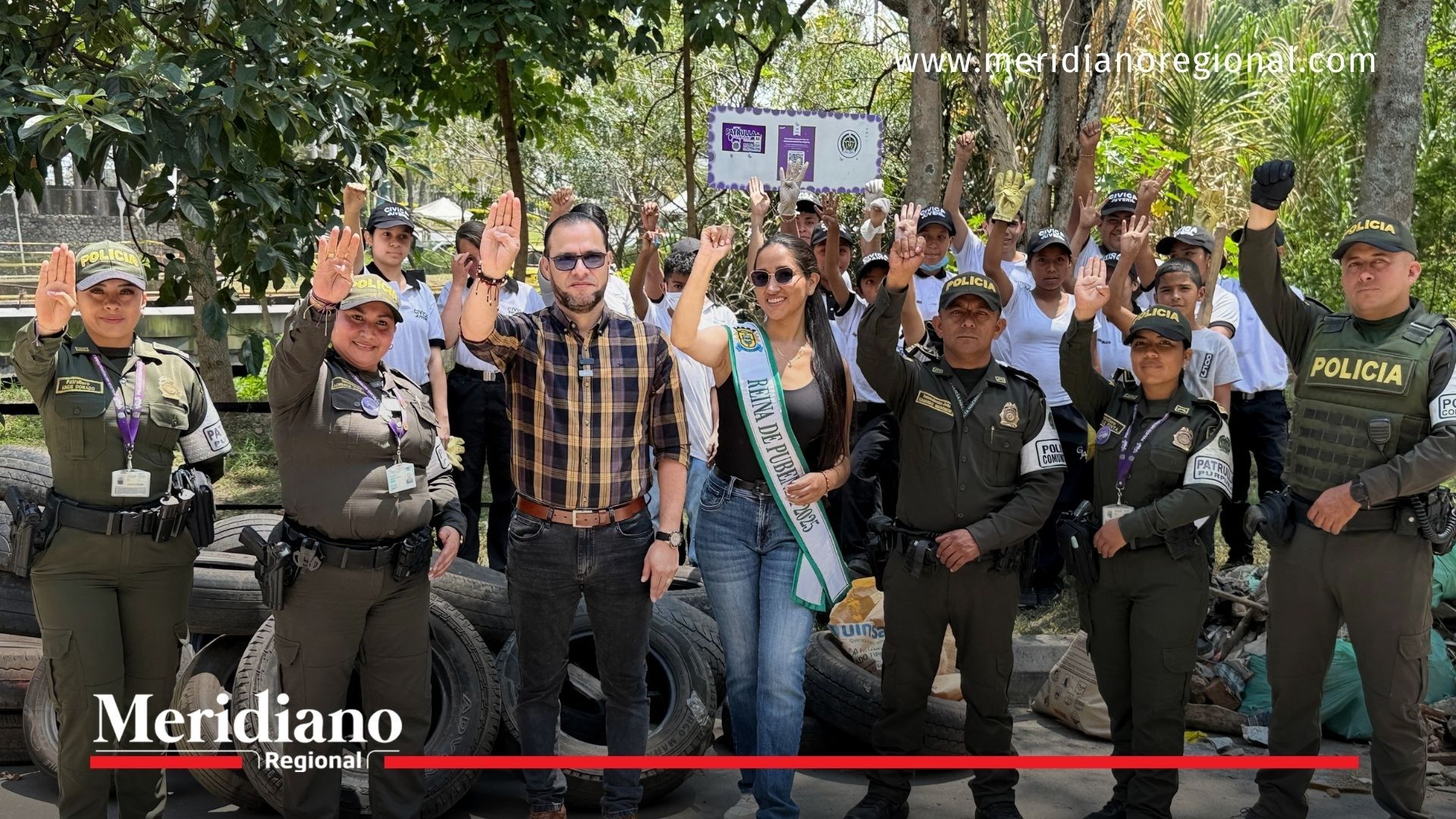 Autoridades, comunidad y la Reina de Pubenza 2025 participaron en la jornada de señalética y prevención de violencias en el sendero ecológico del Cadillal.