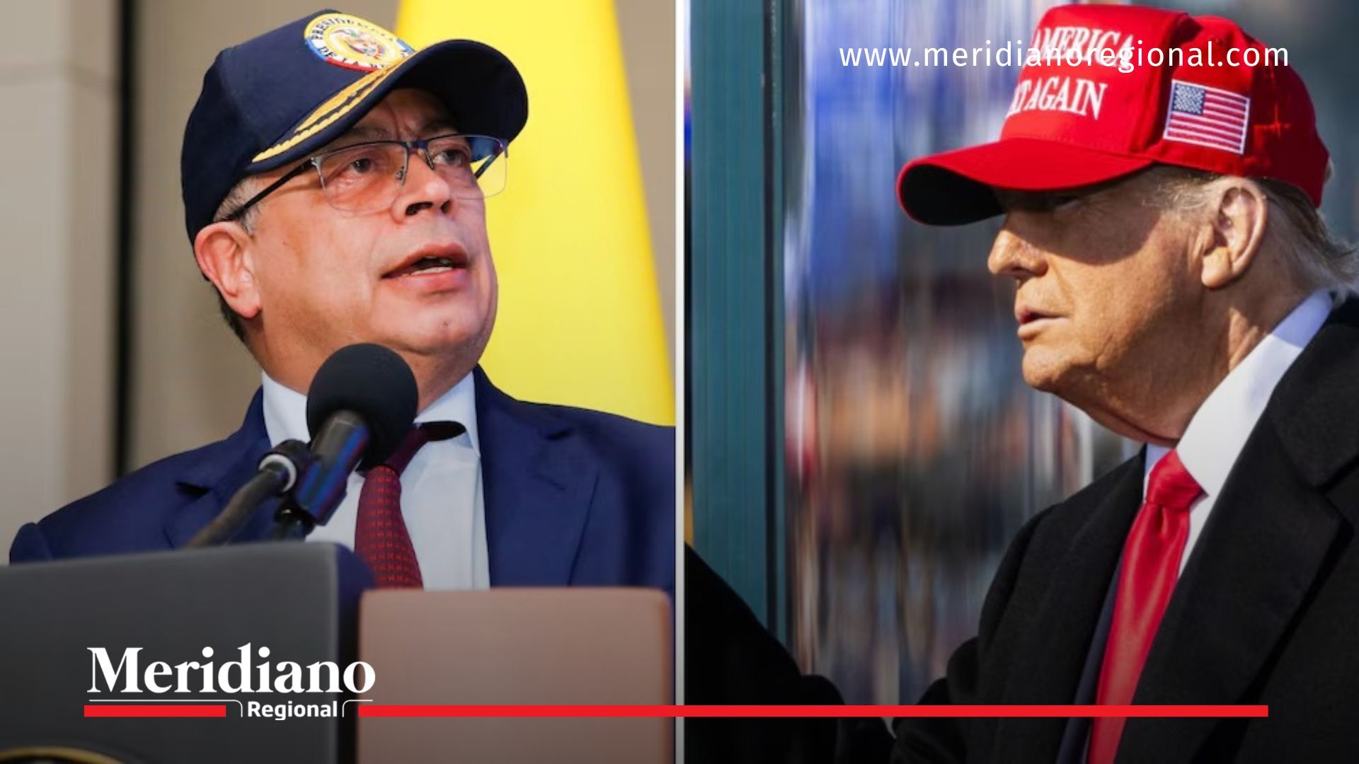 Gustavo Petro y Donald Trump, protagonistas del choque diplomático tras la descertificación de Colombia en la lucha contra el narcotráfico.