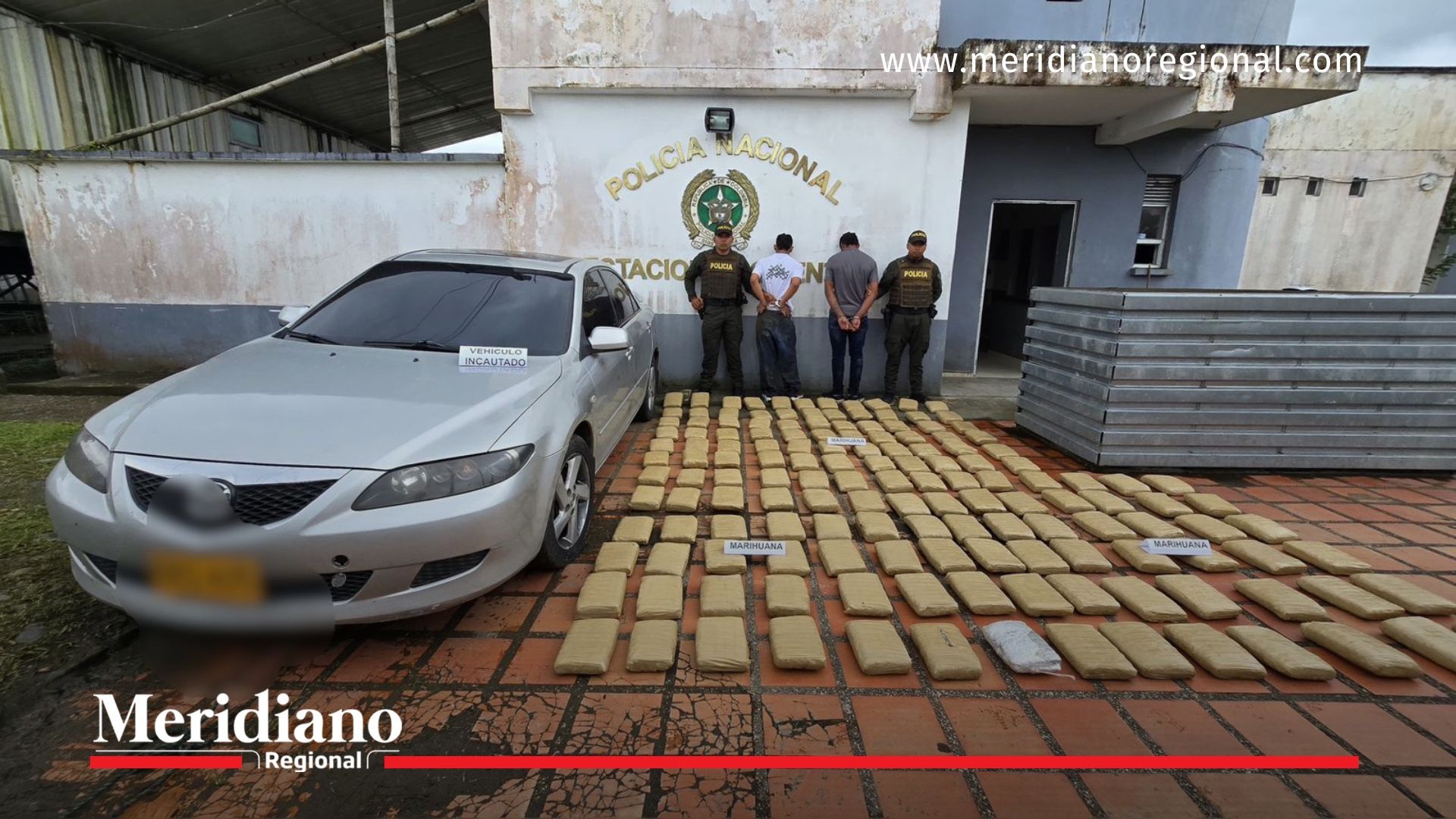 capturados marihuana incautada vehículo Policía Llorente Tumaco narcotráfico en Nariño