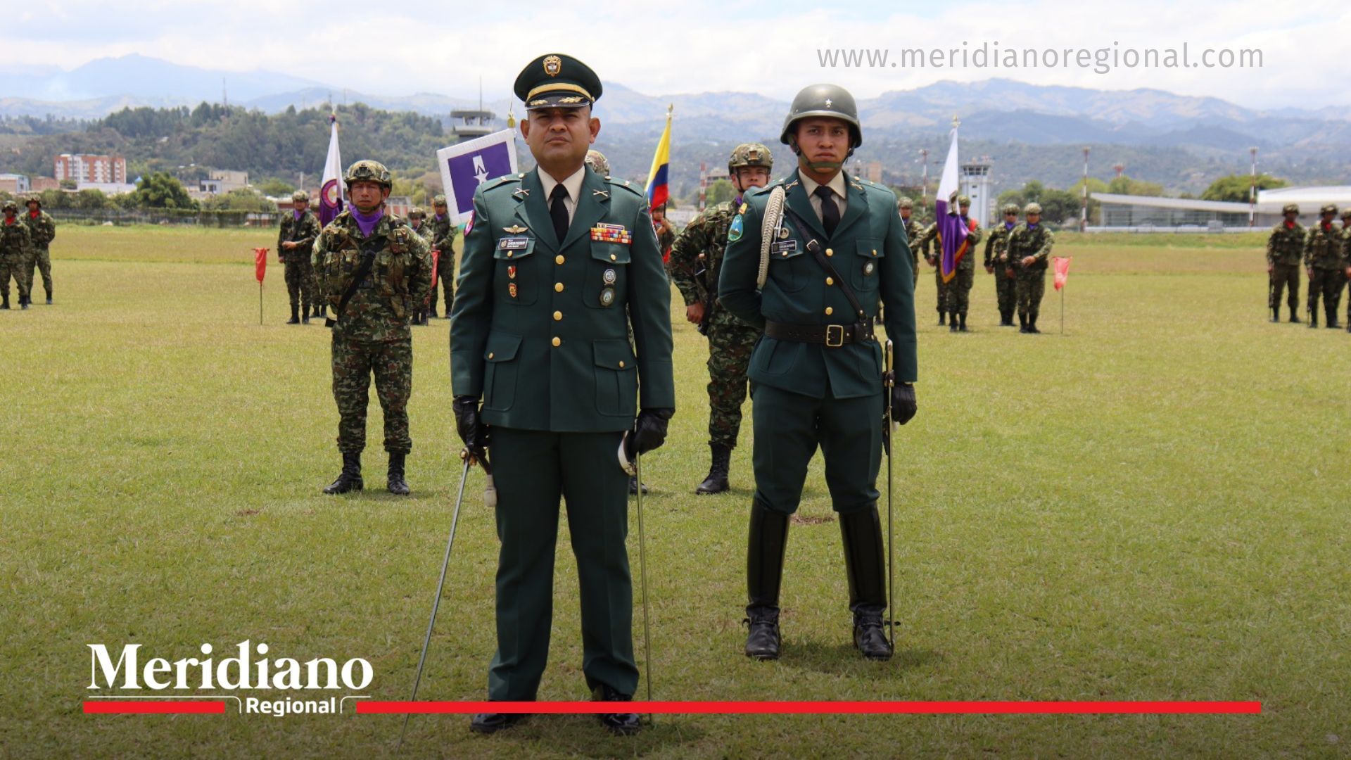 Ceremonia militar en Popayán durante el relevo de mando del Batallón de Apoyo de Acción Integral y Desarrollo N.°3, con el Mayor Carlos Escobar Granados al frente.