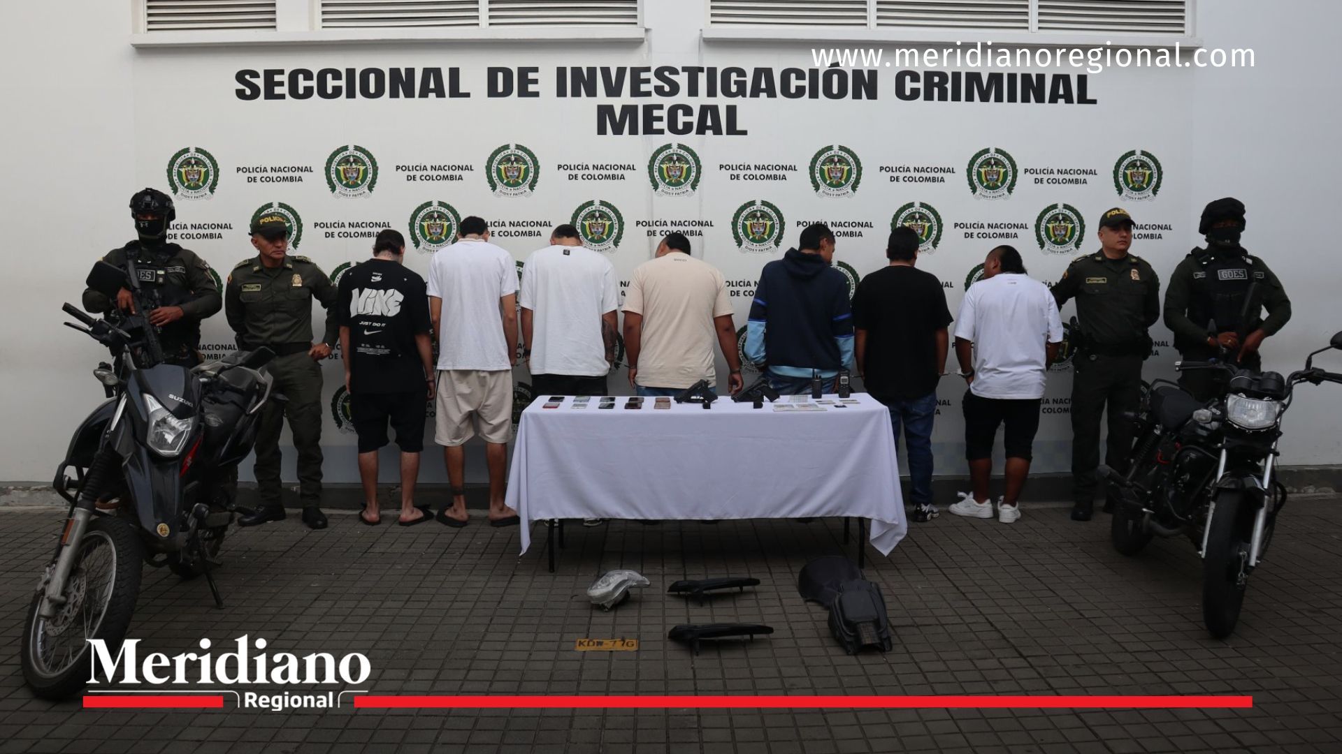 captura de Los de la Quinta en Cali con motos y armas incautadas