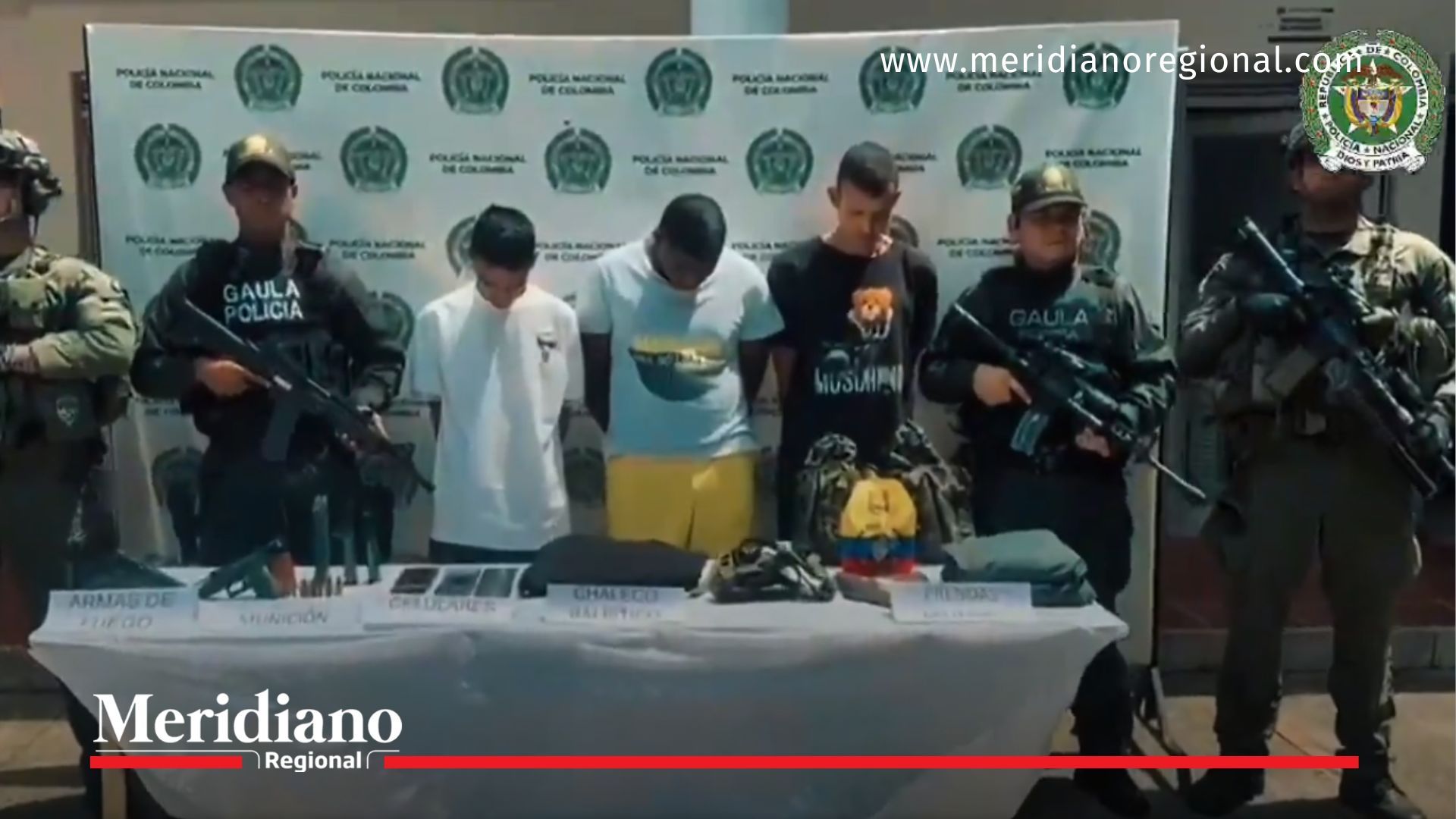 Tres presuntos integrantes del Frente Jaime Martínez fueron capturados por la Policía Nacional en la vereda San Antonio, norte del Cauca.