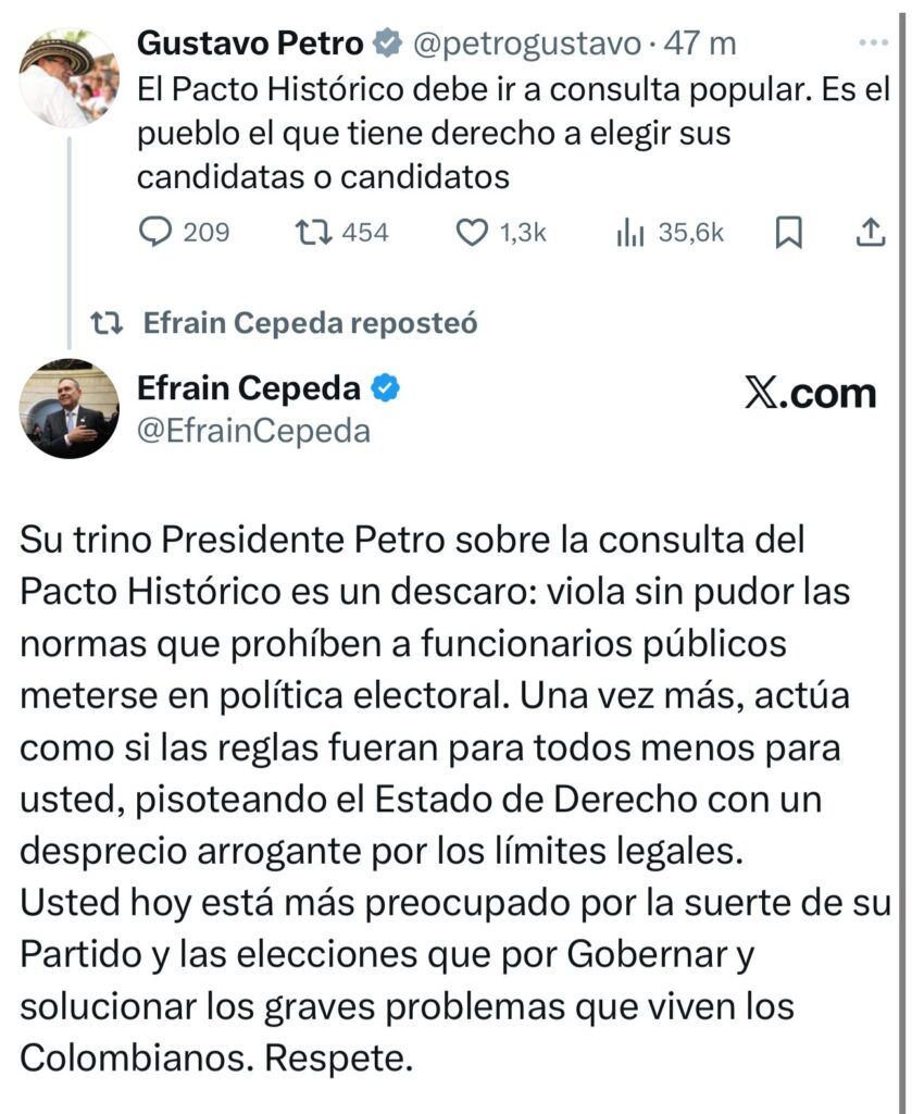 consulta popular - Gustavo Petro - Pacto Histórico - participación política indebida - elecciones 2026 - Congreso de la República