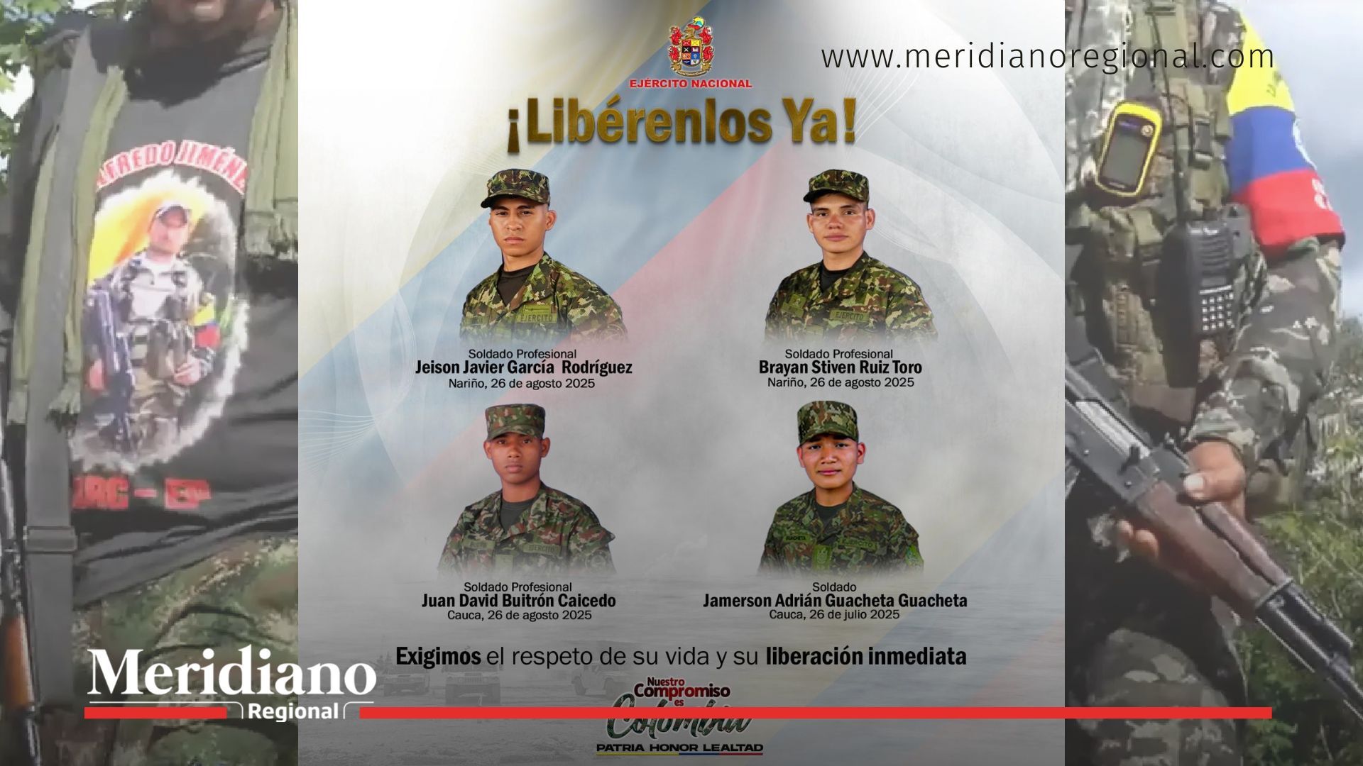 El Ejército Nacional difundió un mensaje con la campaña #LibérenlosYa, exigiendo respeto al Derecho Internacional Humanitario y la liberación inmediata de los soldados.