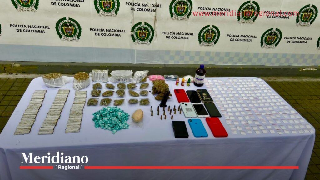 Elementos incautados a la banda Calle Caliente en Cali - Meridiano Regional banda Calle Caliente - microtráfico en Cali - comuna 11 - Policía Metropolitana de Cali - Fiscalía General de la Nación - seguridad Cali
