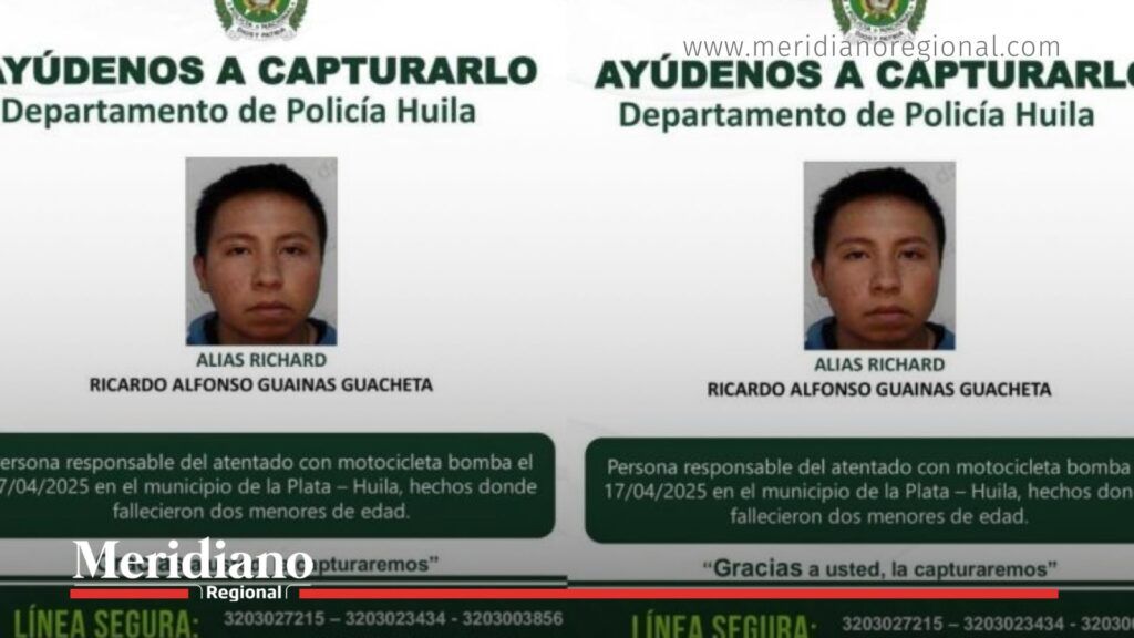 Alias Richard buscado por el atentado con moto bomba en La Plata - Meridiano Regional noticias huila - alias richard - moto bomba la plata - bloque isaías pardo - disidencias farc - ministro pedro sánchez