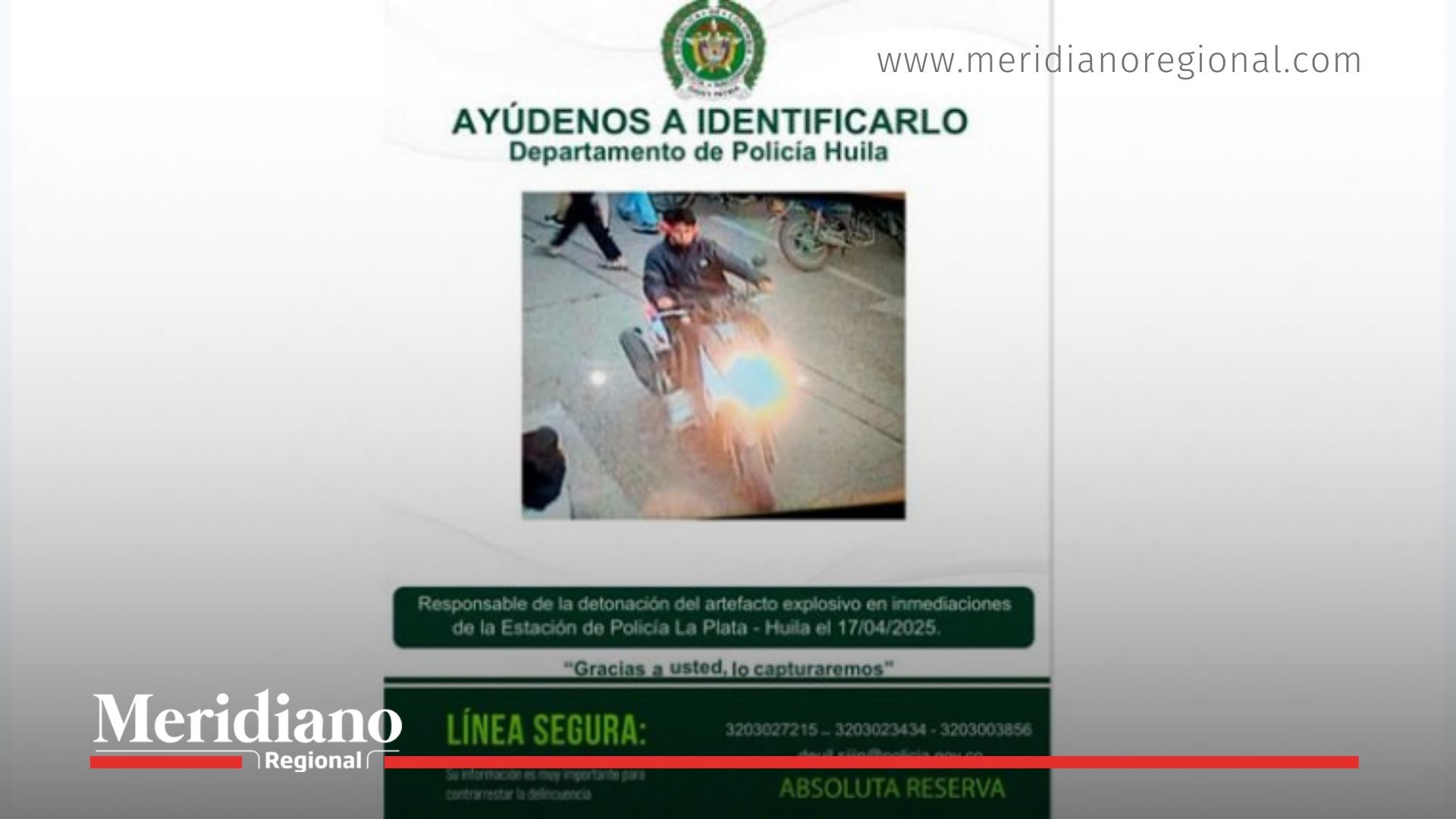 noticias huila - moto bomba la plata - alias richard - bloque isaías pardo - disidencias farc - atentado huila