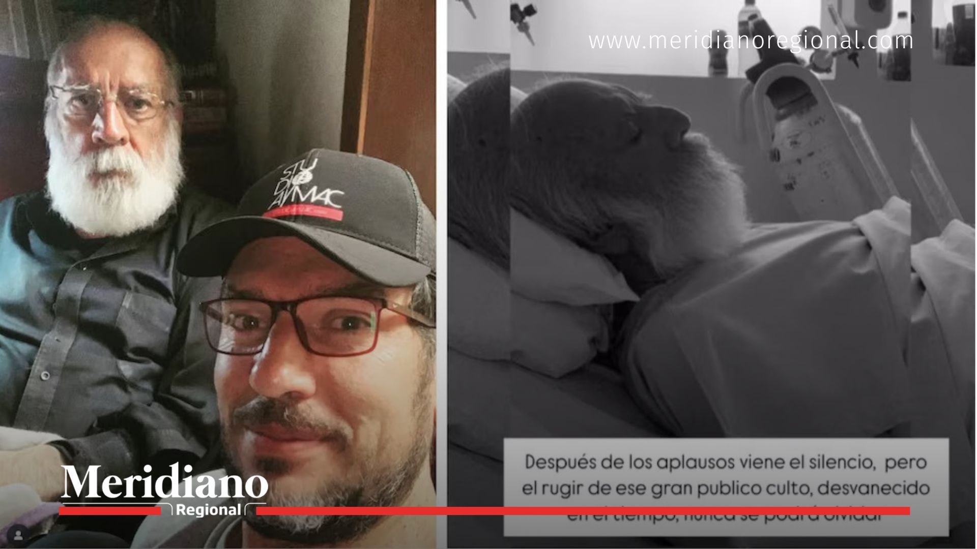Gustavo Angarita, actor colombiano de teatro y televisión, junto a su hijo en sus últimos días antes de fallecer el 16 de octubre de 2025.