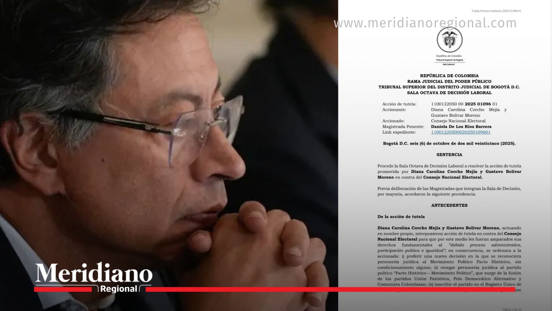 Gustavo Petro reacciona al fallo del Tribunal Superior de Bogotá que anuló la consulta del Pacto Histórico