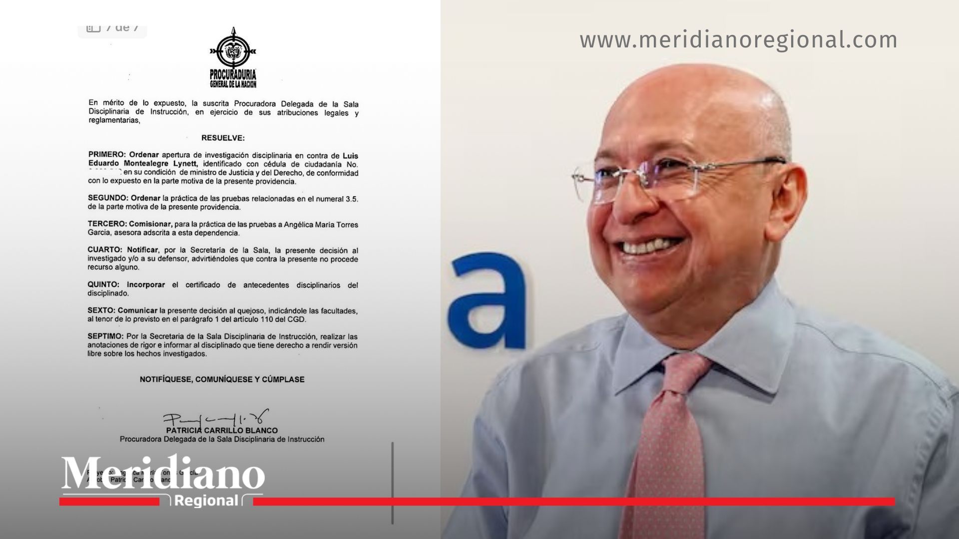procuraduría general - investigación eduardo montealegre - ministro de justicia - participación en política