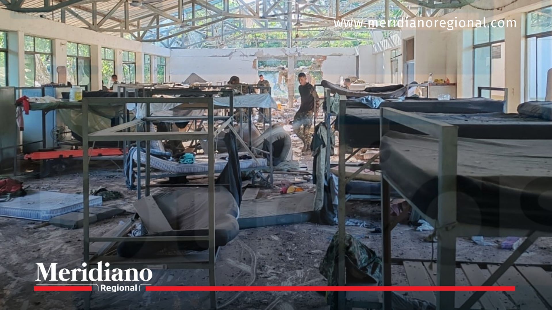 camas destruidas tras ataque del eln en arauca en base militar de puerto jordán