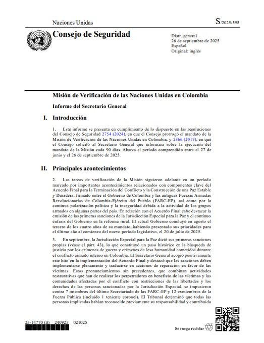 noticias Colombia - JEP - Acuerdo de Paz - elecciones 2026 - ONU Colombia