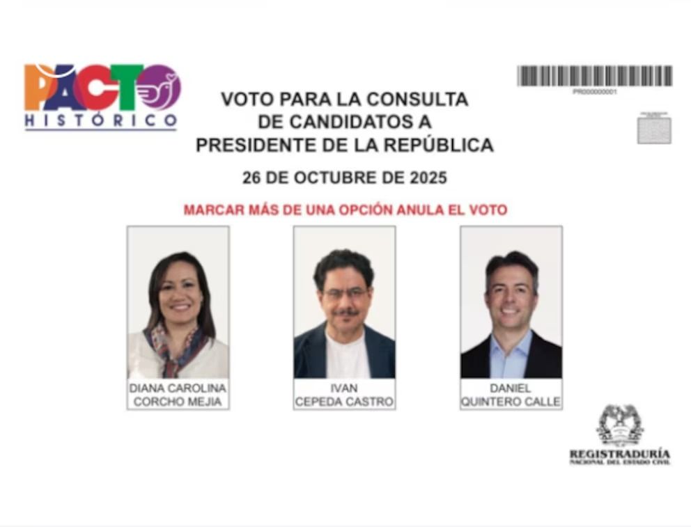 tarjetón oficial consulta pacto histórico - registraduría nacional - elecciones 2025 - precandidatos pacto histórico
