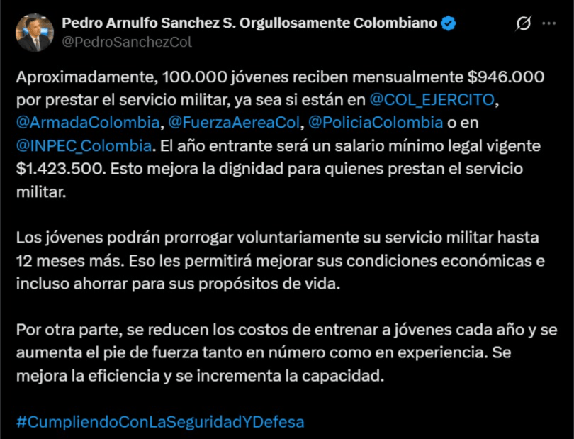 servicio-militar-con-salario-minimo - ejército-colombiano - ley-2384-2024