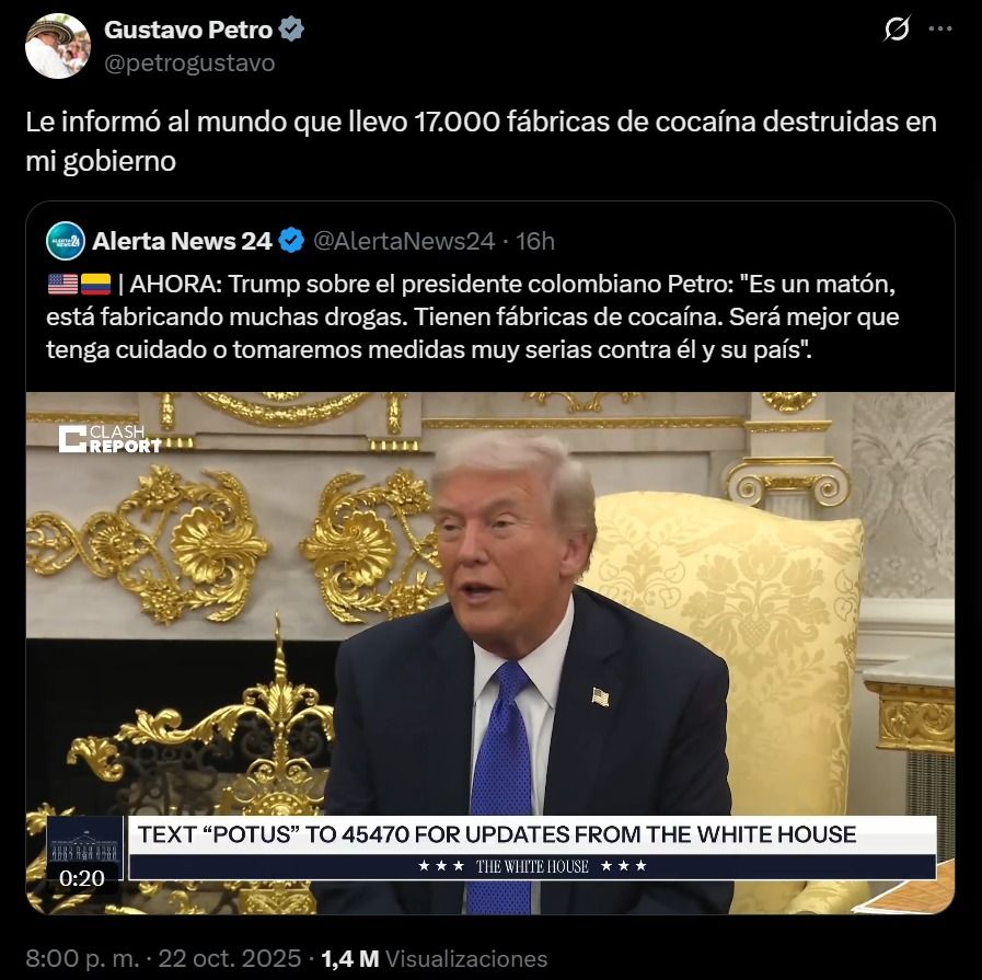 petro-responde-a-trump - trump-suspende-ayuda-colombia - conflicto-petro-trump - redes-sociales-colombia