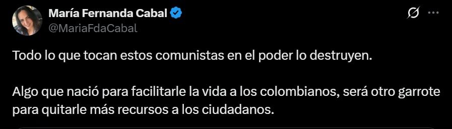 Reacción política al impuesto sobre pagos digitales - Meridiano Regional publicacion-maria-fernanda-cabal - pagos-digitales - impuesto-bre-b - billeteras-digitales