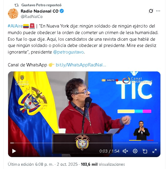 Respuesta de Gustavo Petro sobre Petro Vicky Dávila - Meridiano Regional noticias colombia - petro vicky dávila - sátira política - sedición en colombia - campaña presidencial 2026