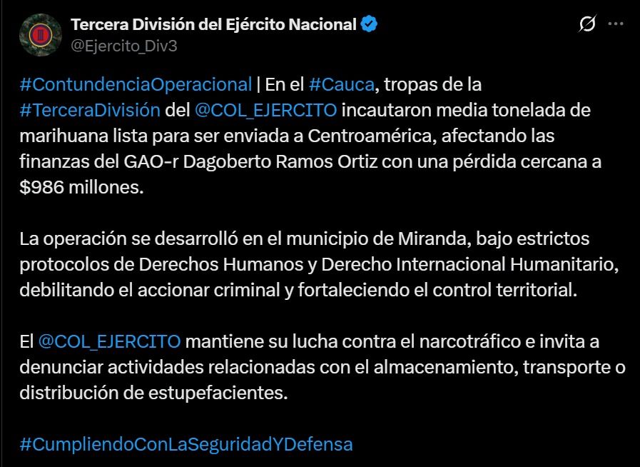 Ejército Nacional reporta incautación de marihuana en Miranda - Meridiano Regional ejercito-nacional-incautacion-marihuana-miranda-cauca