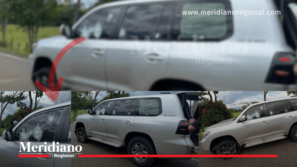 Vehículo del gobernador de Arauca tras atentado armado - Meridiano Regional vehículo del gobernador de Arauca con impactos de bala tras atentado gobernador Arauca - seguridad autoridades - Renson Martínez - violencia política