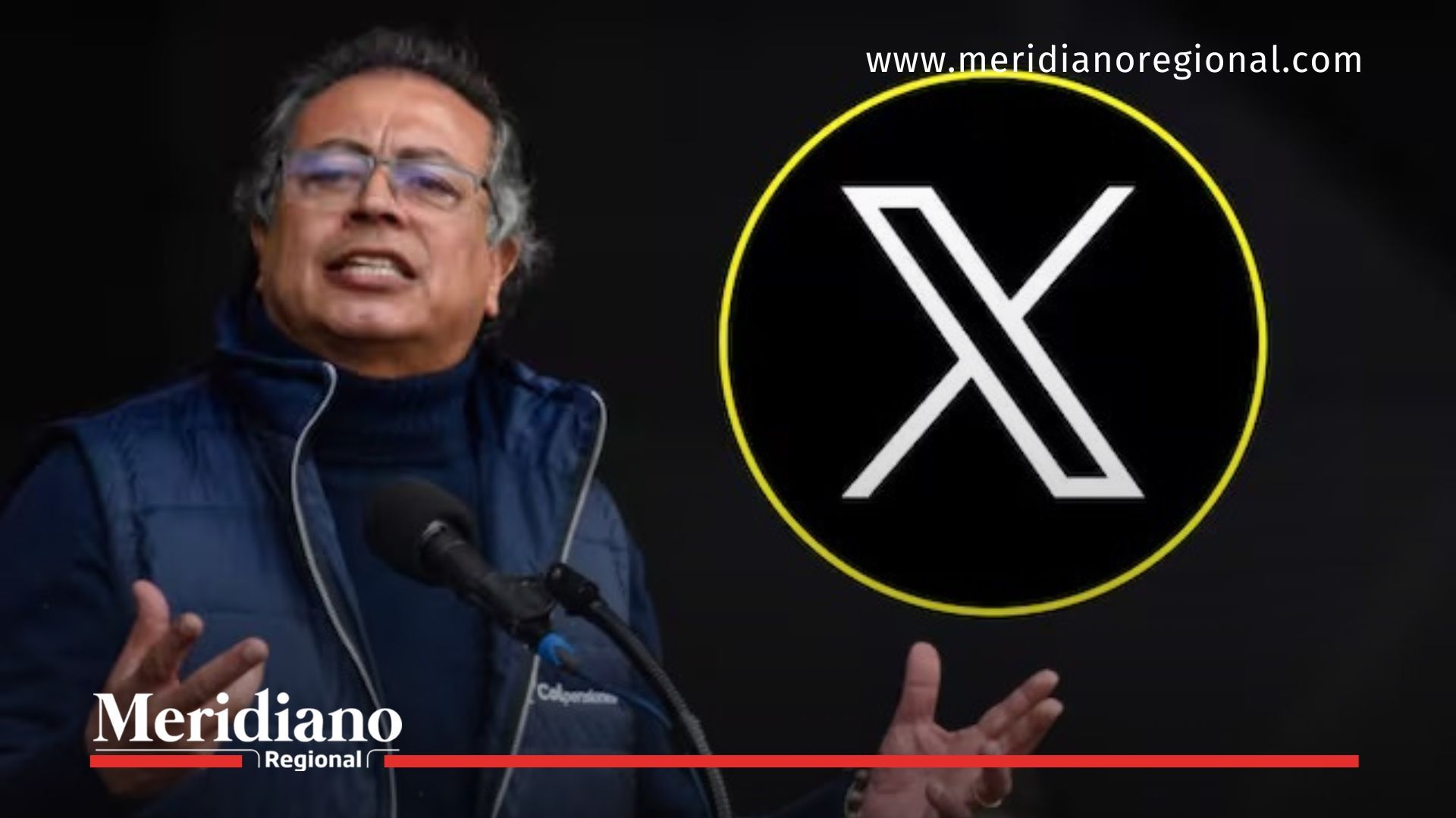 Gustavo Petro durante la polémica con la red X de Elon Musk por sanciones OFAC, símbolo del pulso global por la libertad de expresión.