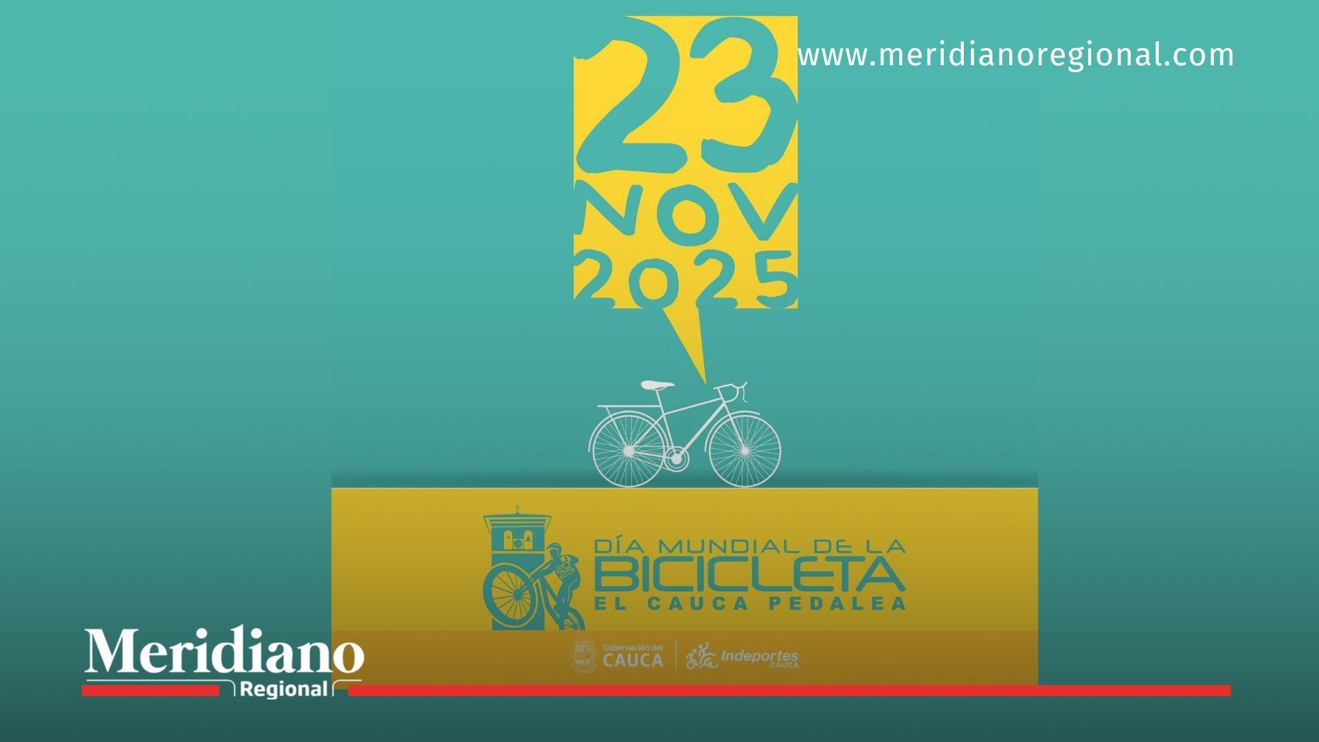 La Gobernación del Cauca e Indeportes invitan a pedalear este 23 de noviembre.