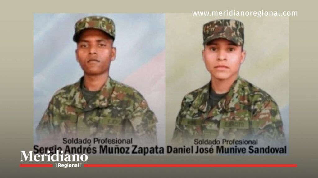 Soldados del Ejército Nacional Sergio Andrés Muñoz Zapata y Daniel José Munive Sandoval, secuestrados por el ELN en Arauca.