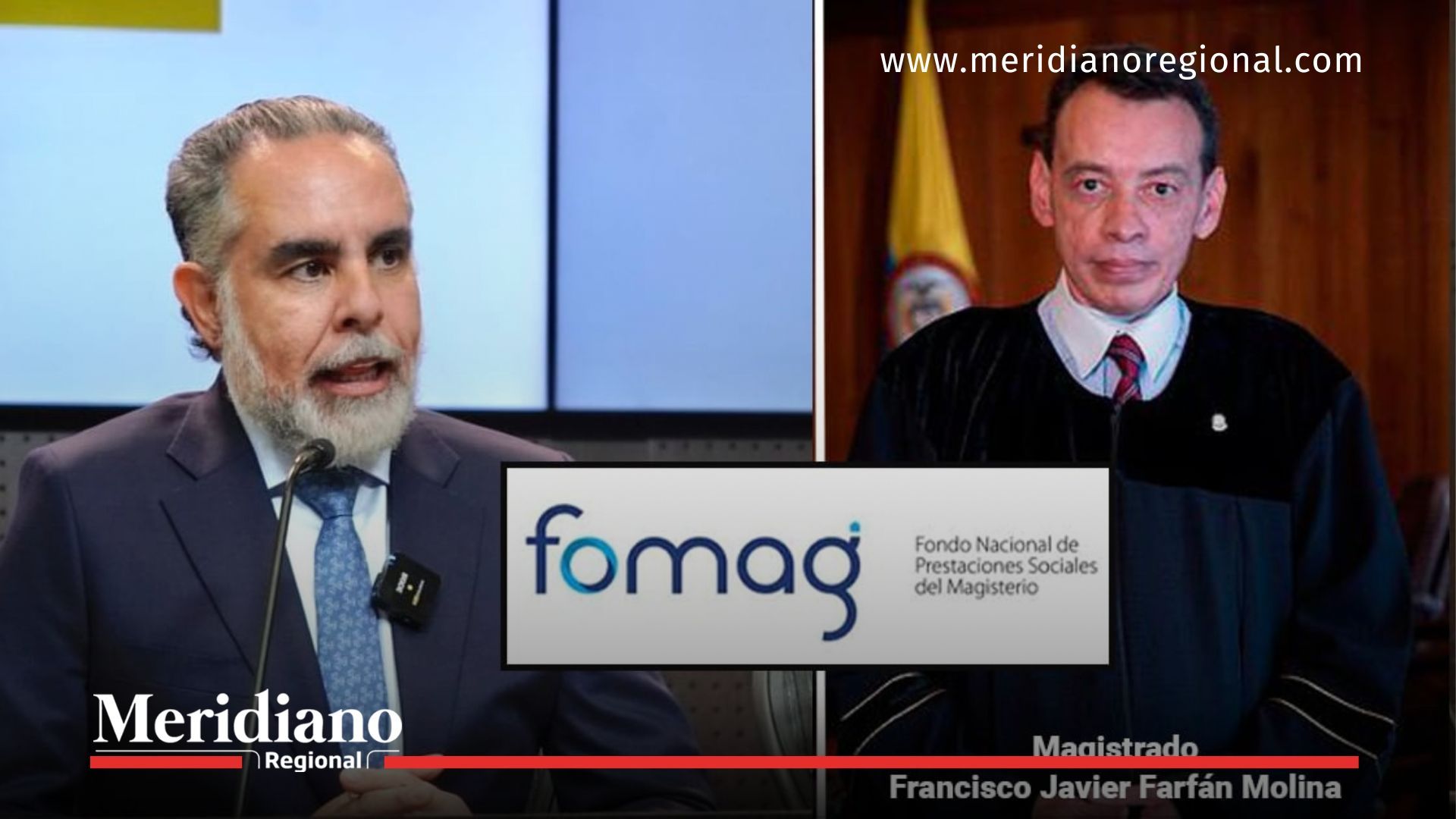 El ministro Armando Benedetti y el magistrado Francisco Javier Farfán Molina, de la Corte Suprema de Justicia, en el proceso por el carrusel de las pensiones del Fondo del Magisterio.