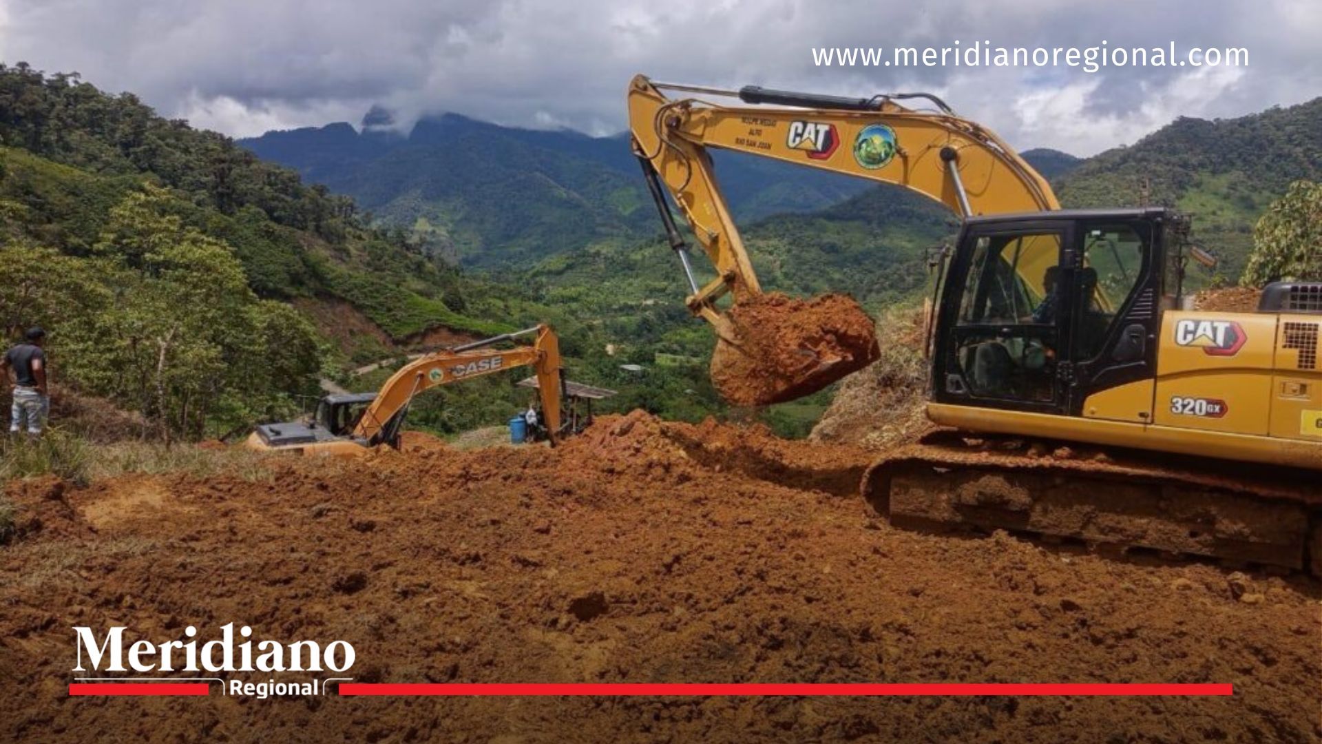 maquinaria-nariño - retroexcavadora-deslizamientos - lluvias-en-nariño - atención-emergencia-vial