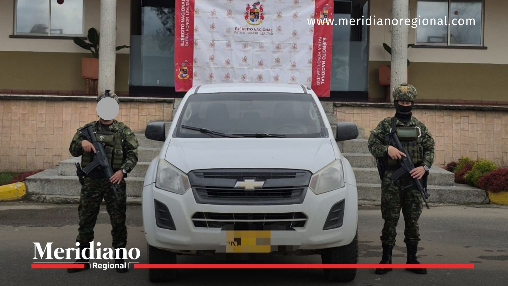 Camioneta recuperada por la Brigada 29 del Ejército en Popayán durante operativo de recuperación de vehículos hurtados en el Cauca.