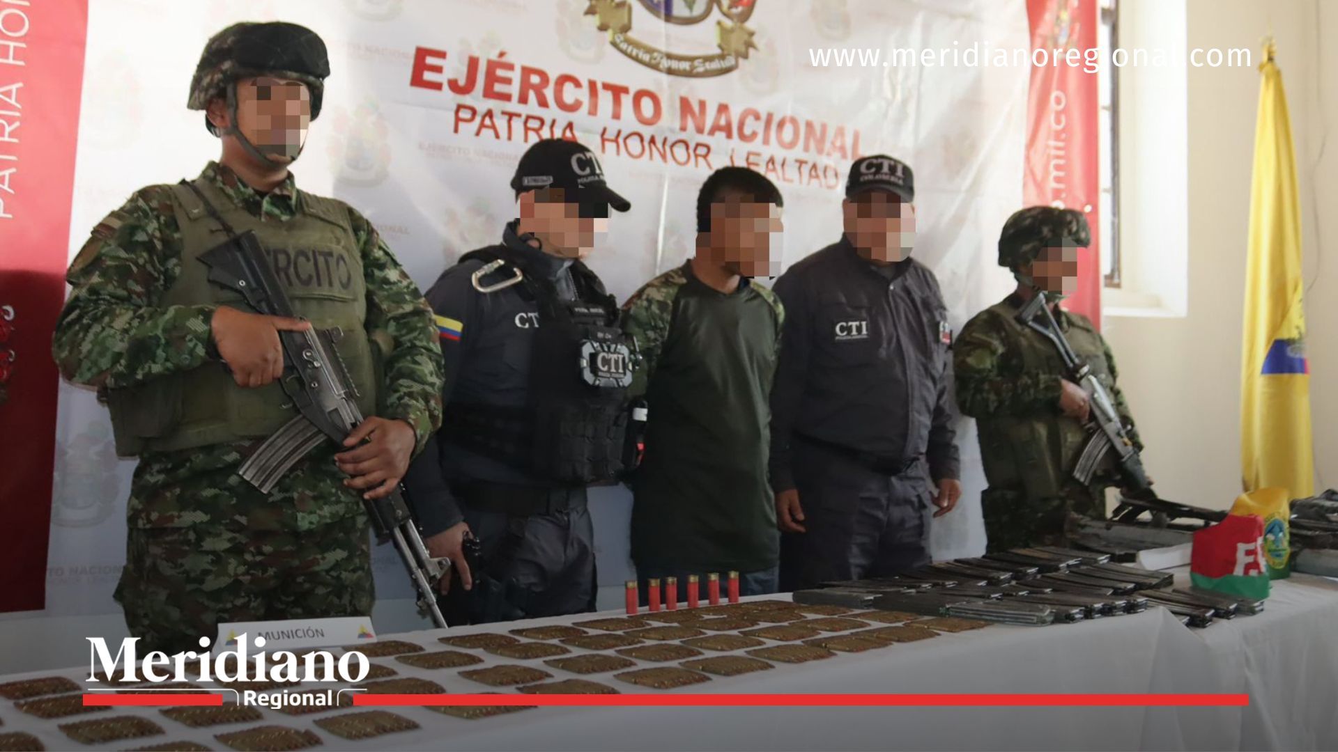 Presentación del capturado y material incautado durante la operación militar en Cumbal, Nariño.