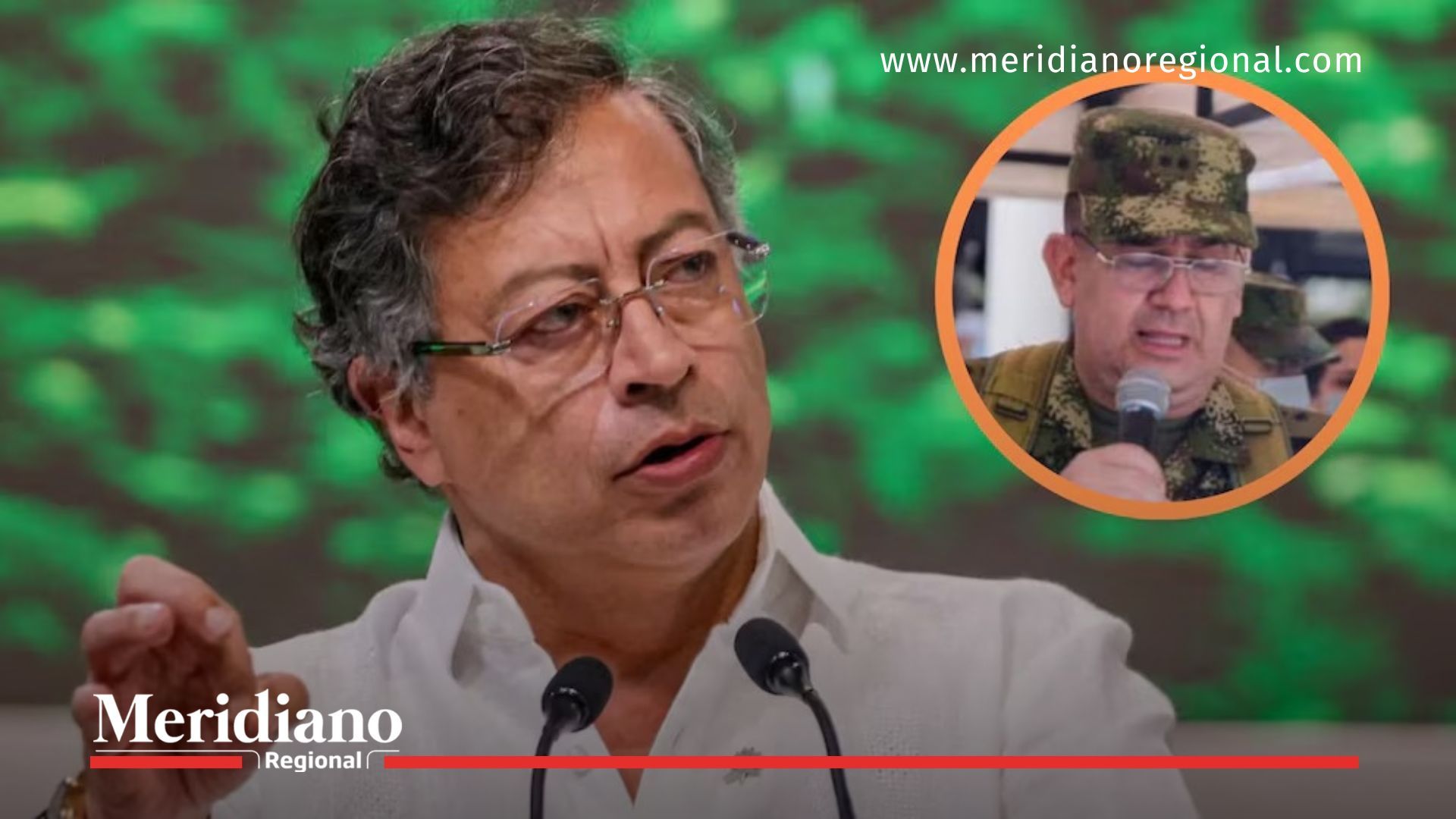 funcionario del gobierno y oficial del ejército en composición visual sobre la polémica general Huertas