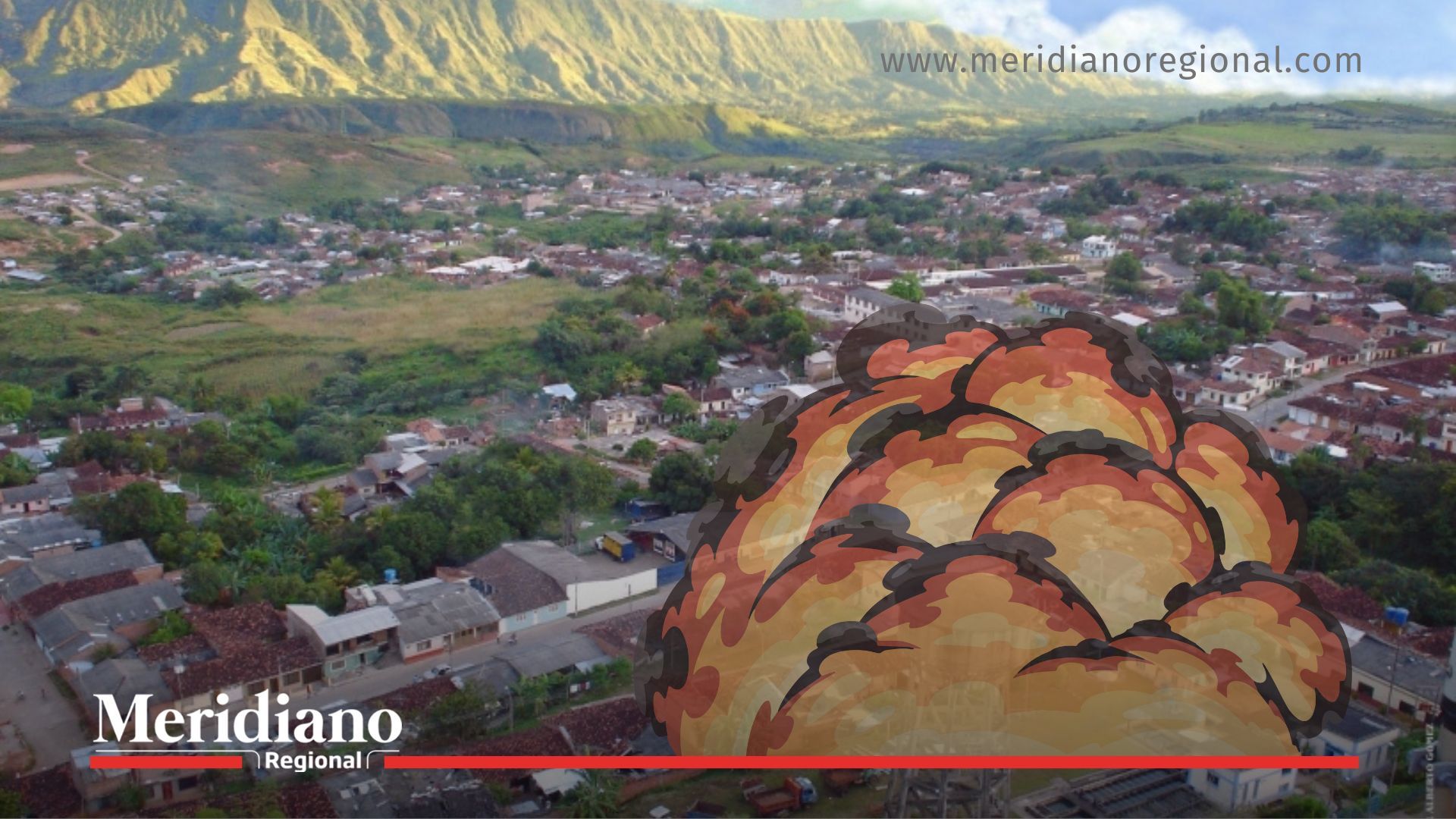 Imagen ilustrativa de una explosión en El Patía, utilizada para contextualizar el atentado en la Panamericana.