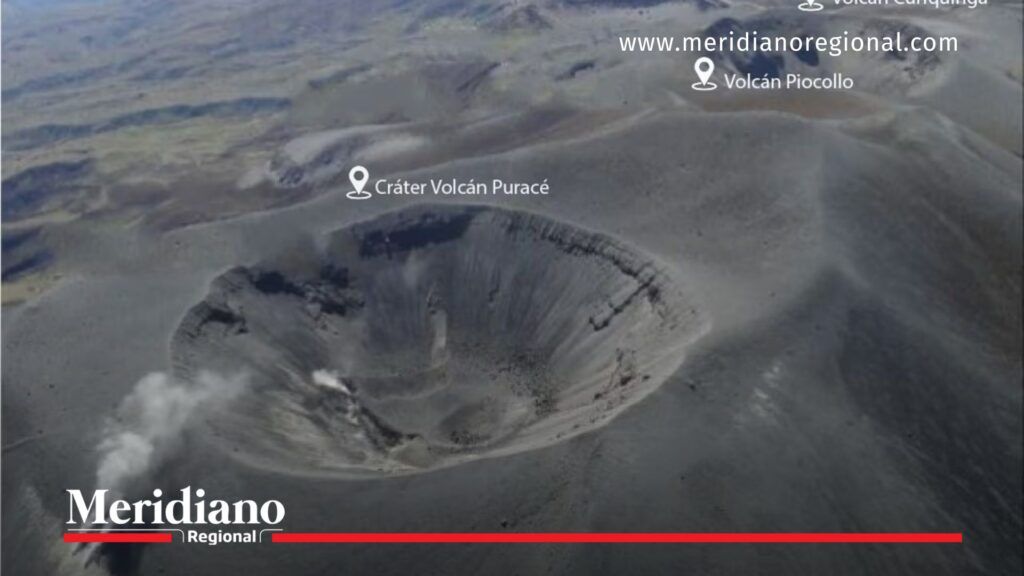 Cráter del Puracé y volcanes vecinos en Alerta Naranja Puracé - Meridiano Regional Cráter del volcán Puracé y volcanes cercanos durante la Alerta Naranja Puracé.