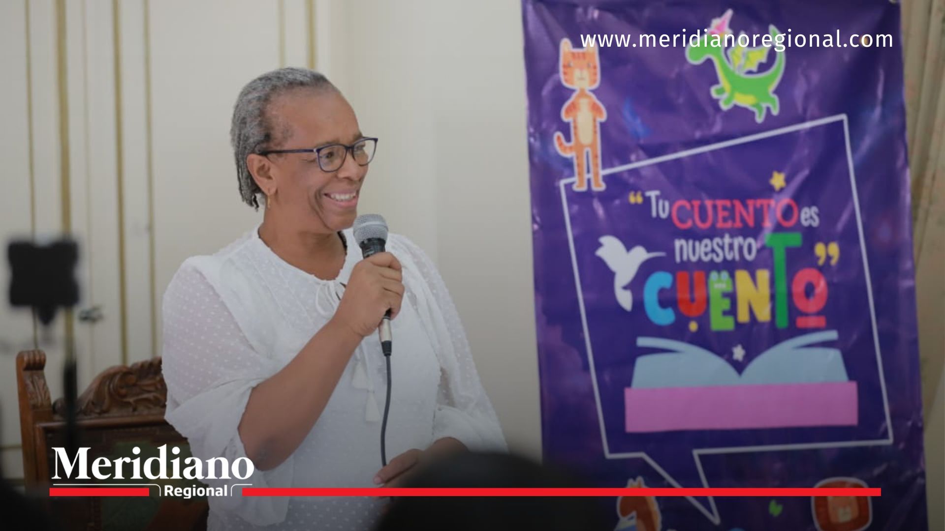 Sor Inés Larrahondo Carabalí en la presentación del concurso “Tu cuento es nuestro cuento” de la Secretaría de Educación del Cauca.
