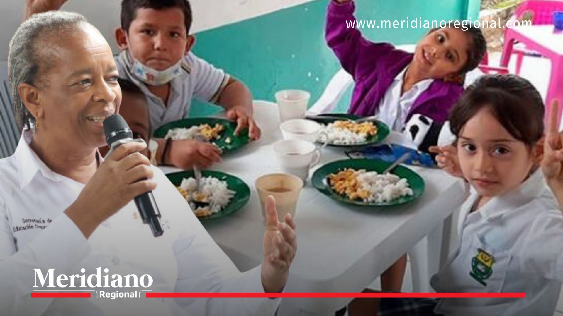 La secretaria de Educación y Cultura del Cauca, Sor Inés Larrahondo Carabalí, acompaña procesos del PAE Cauca, donde estudiantes reciben servicios de alimentación escolar en instituciones rurales del departamento.