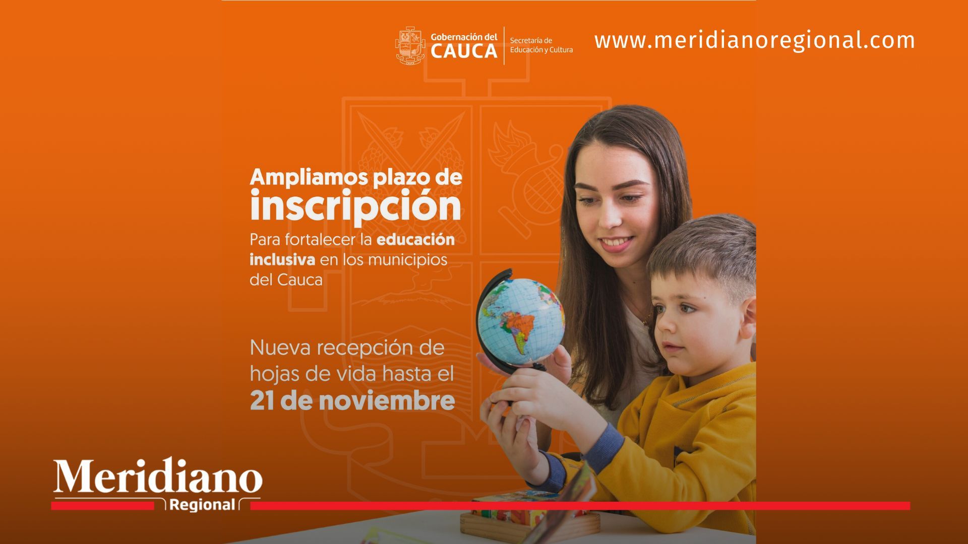 La Gobernación del Cauca y la Secretaría de Educación y Cultura anunciaron la ampliación del plazo para la recepción de hojas de vida dirigidas al fortalecimiento de la educación inclusiva en los municipios no certificados.